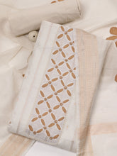 Neck Embroidery Chanderi Unstitched Suit With Dupatta